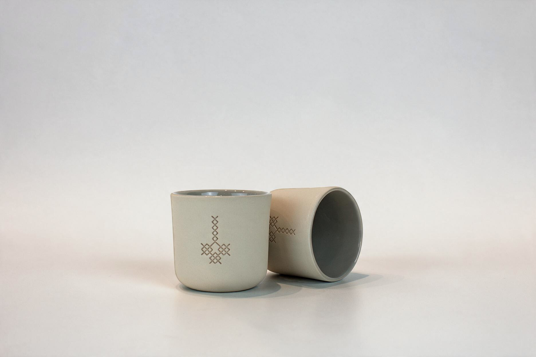Engraved Clay Cups - Set of 2 5 • Twelve Degrees Engraved Clay Cups - Set of 2 - Image 5